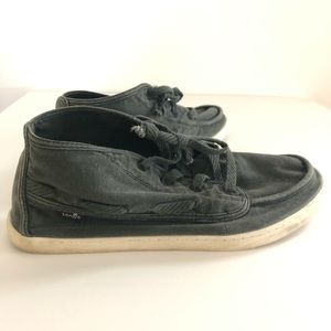 Sanuk Low Top Black Sneakers, Sz 8